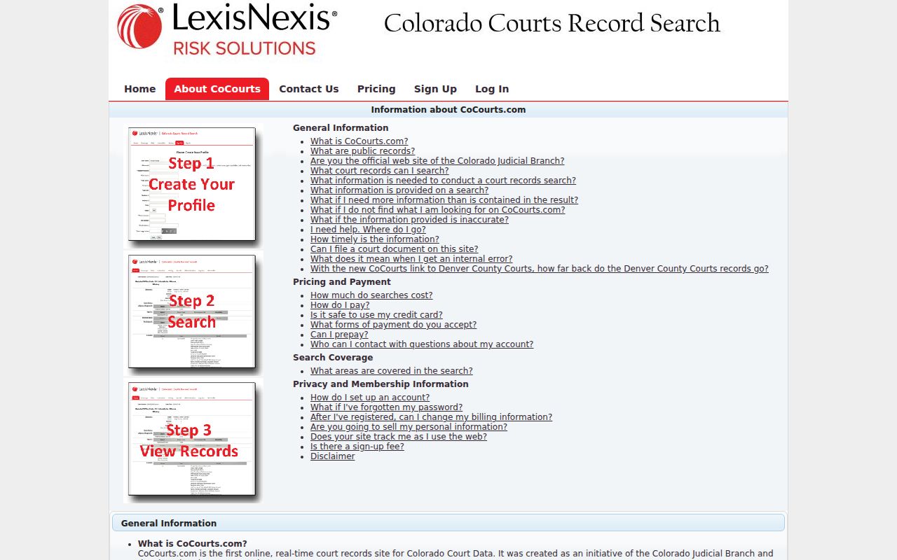 Larimer County court records CoCourts Colorado court data page