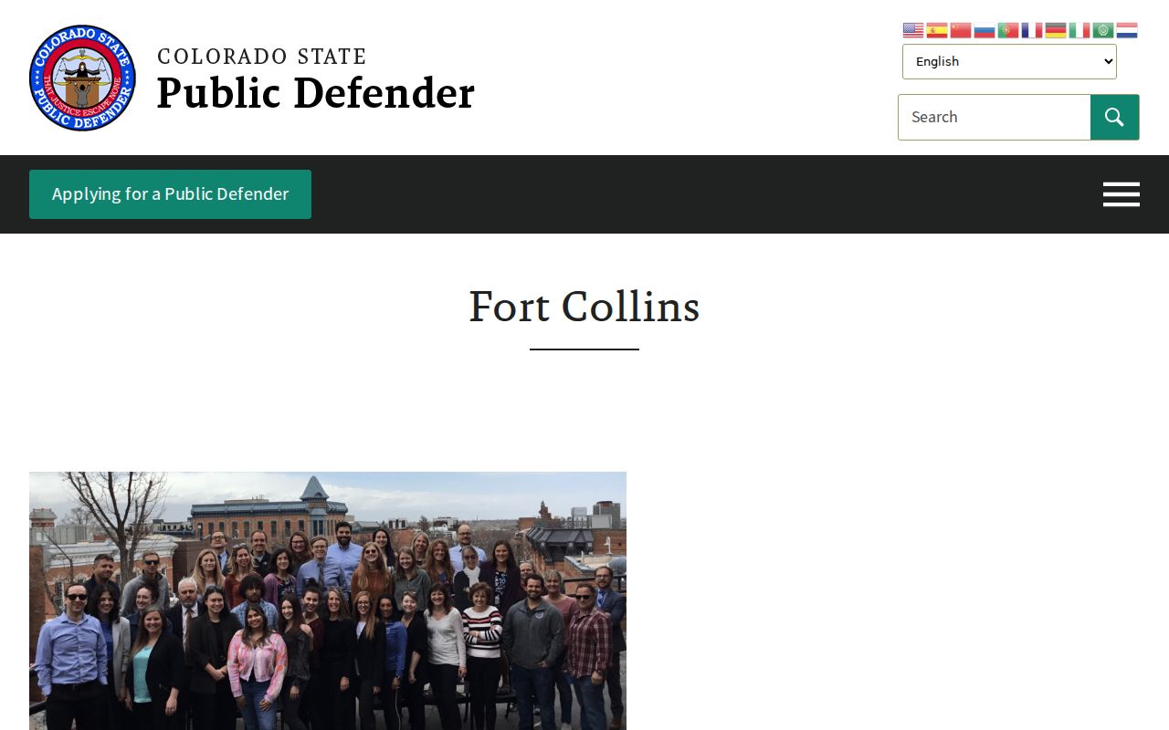 Larimer County criminal court records Fort Collins Public Defender office page