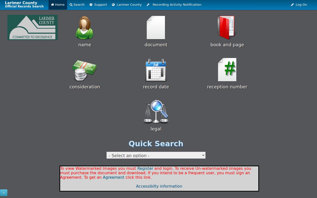 Larimer County court records official records search