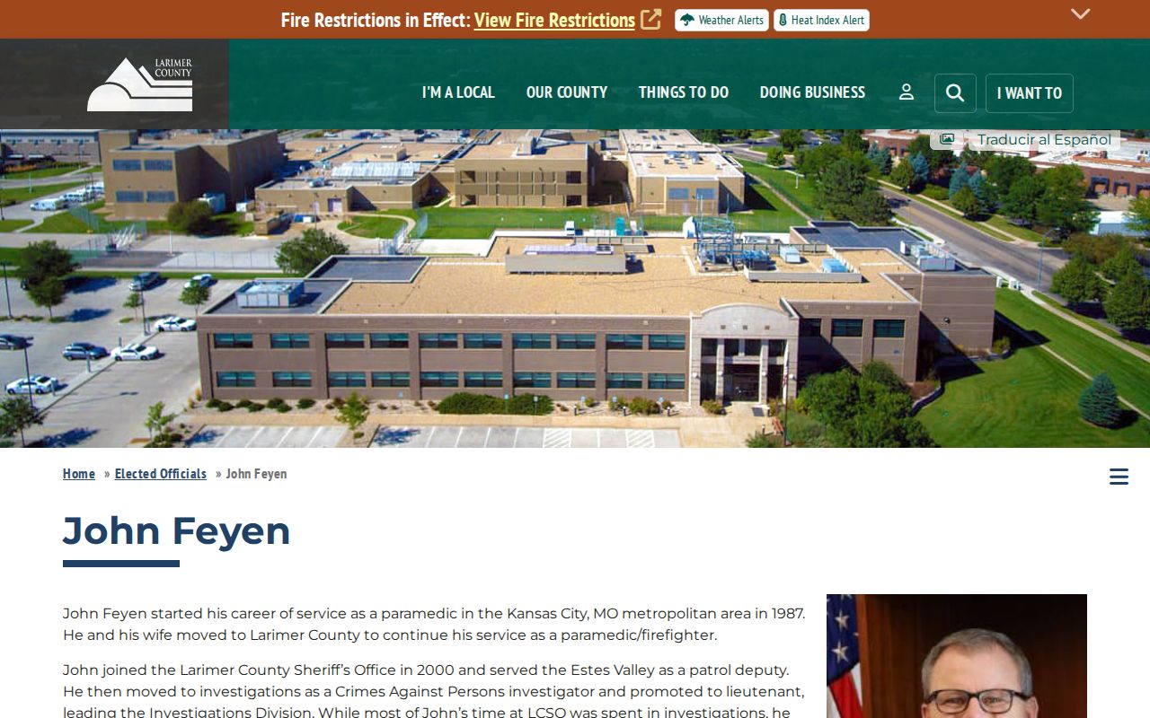 Larimer County inmate records and Sheriff John Feyen office information