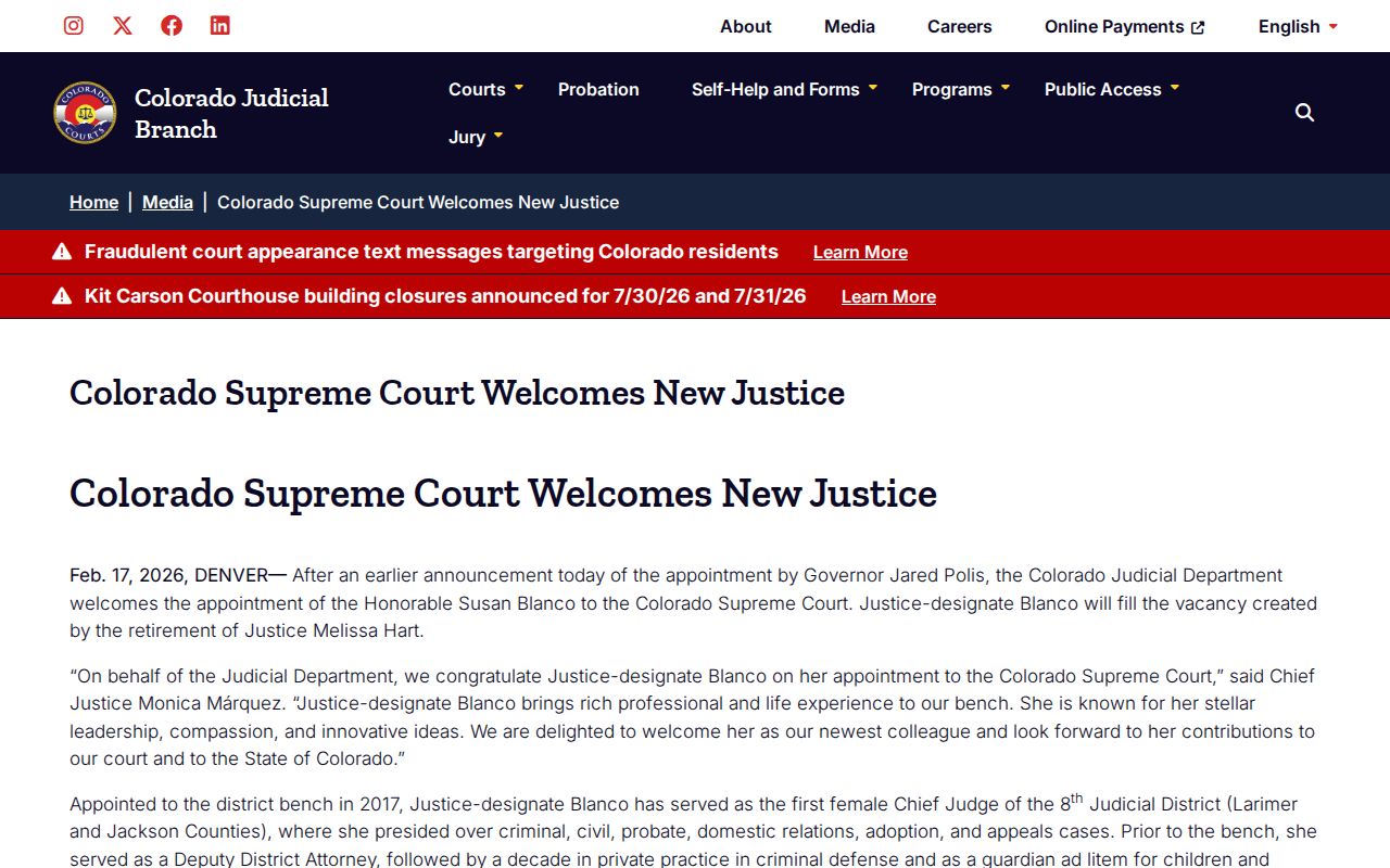 Larimer County marriage and divorce records Colorado Judicial Branch court-system source