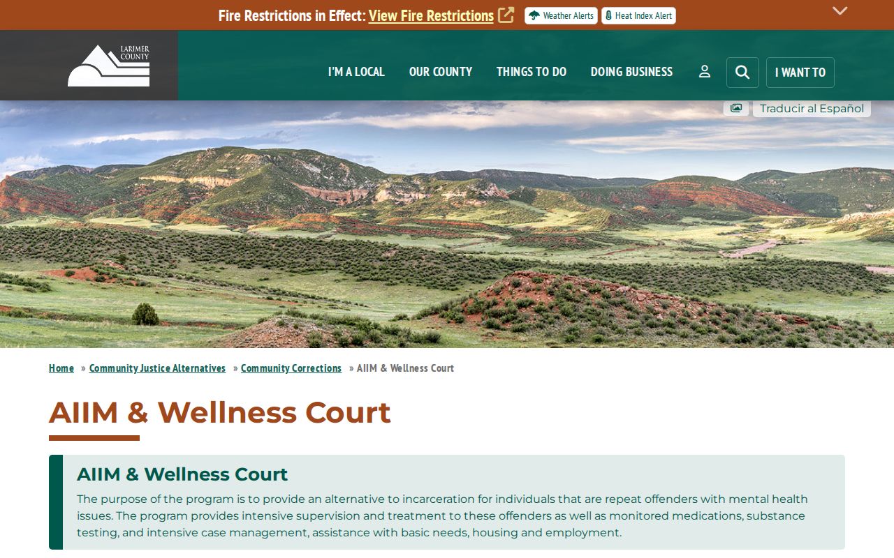 Larimer County probate records AIIM and Wellness Court protected information context